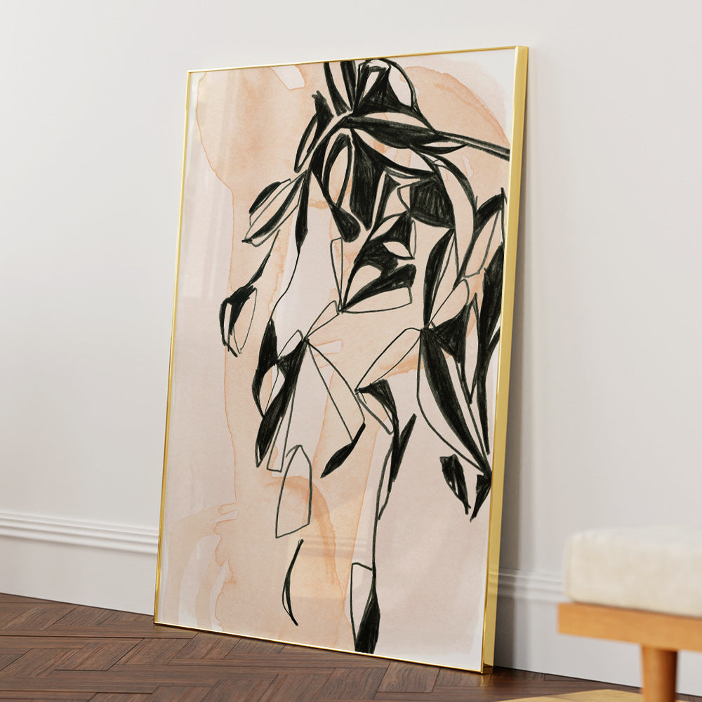 Monochrome Leaves Abstract Wall Art - XS / Matte Paper / Rolled Art - Nook At You