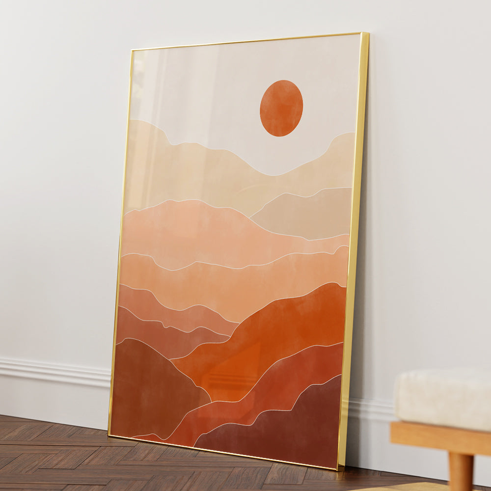 Desert Sun Rise Boho Art Painting - XS / Matte Paper / Rolled Art - Nook At You