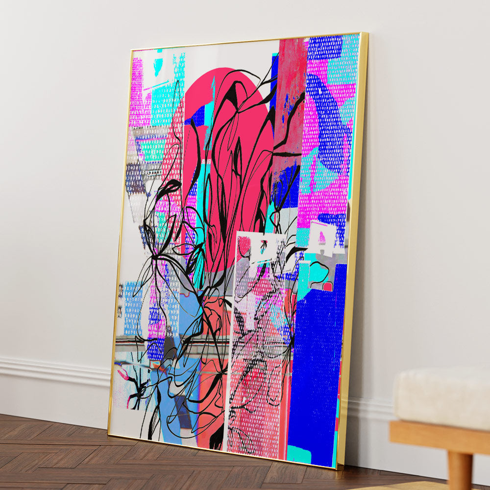 Fragmented Bloom Abstract Painting - XS / Matte Paper / Rolled Art - Nook At You