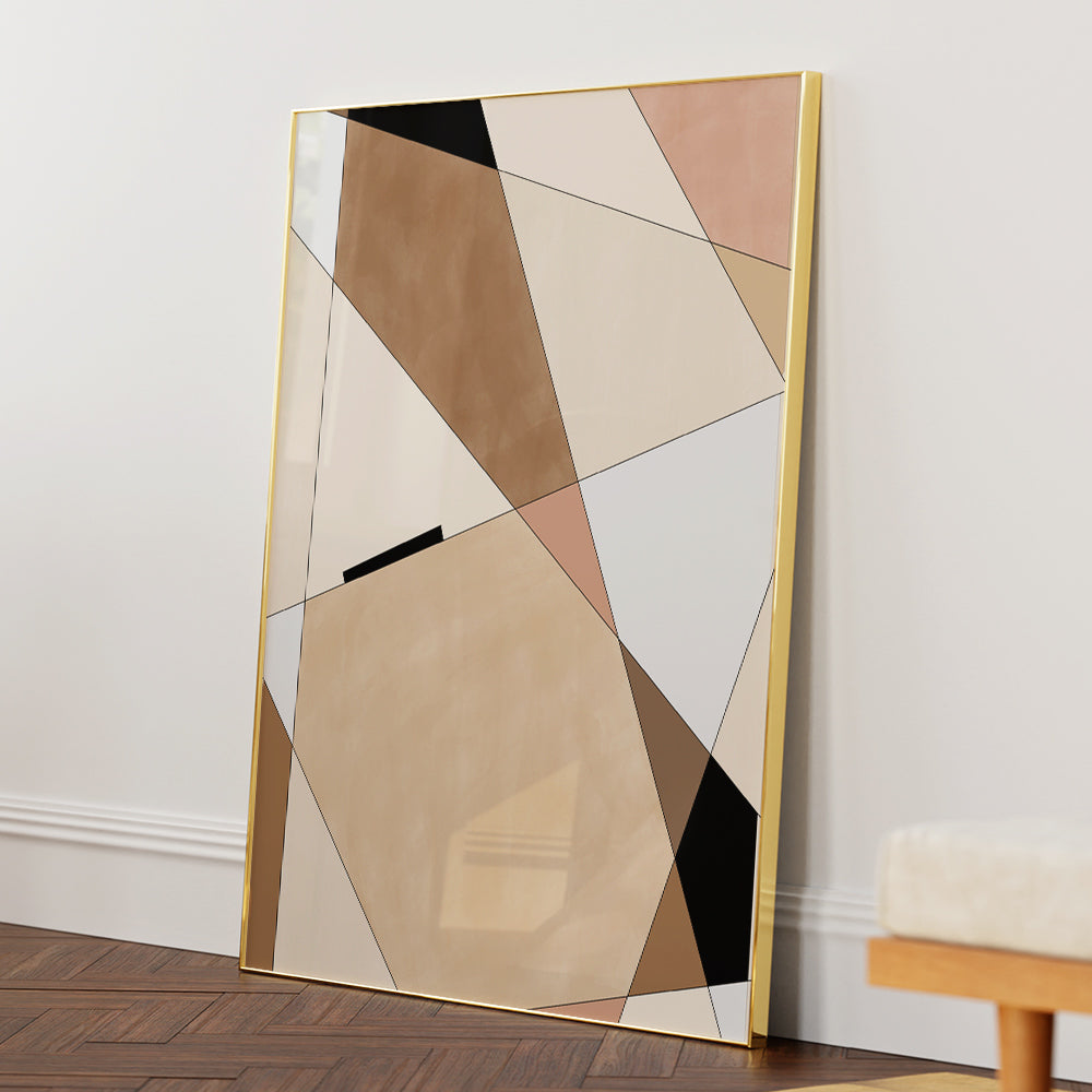 Beige Angles – Minimalist Geometric Wall Art Print - XS / Matte Paper / Rolled Art - Nook At You