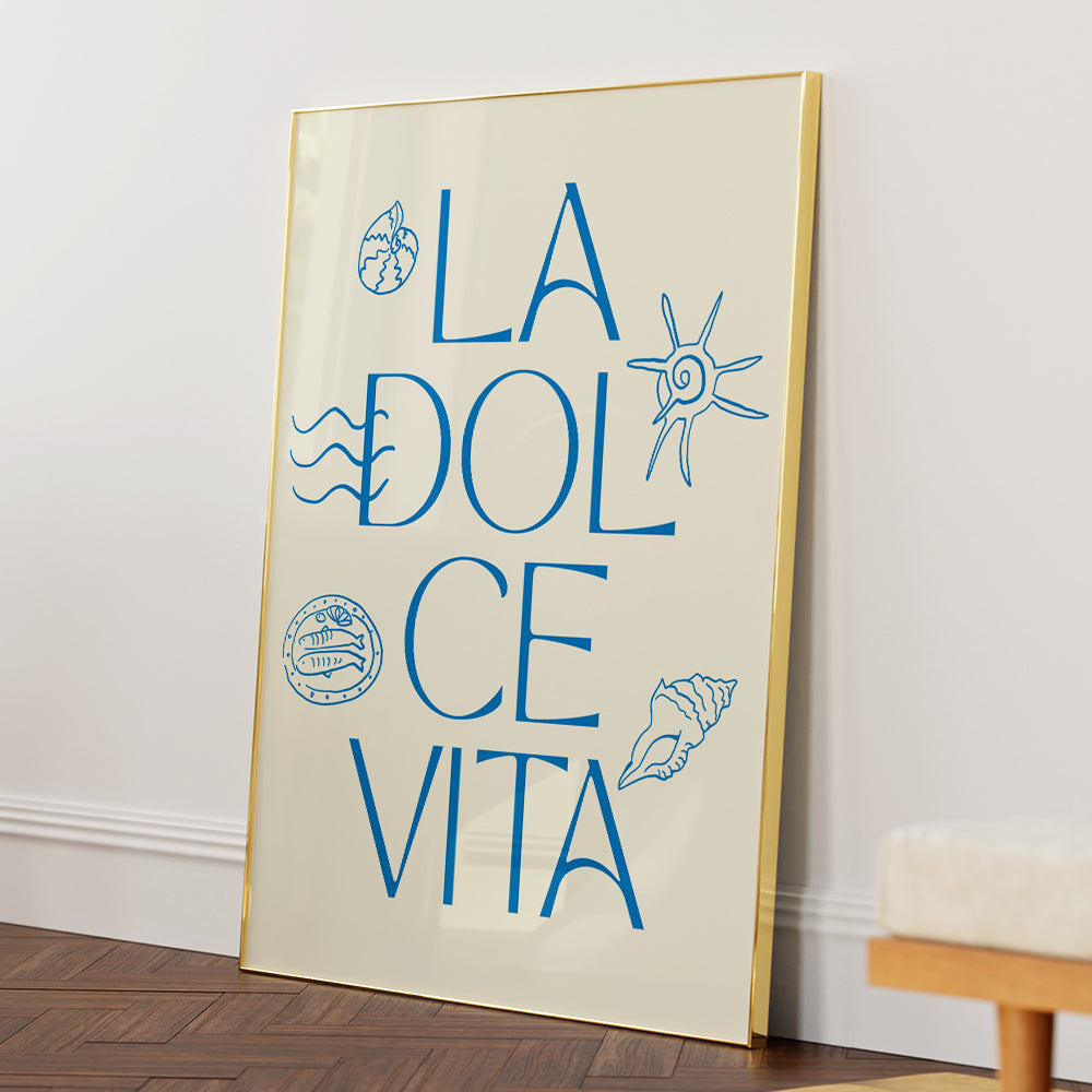 La Dolce Vita Blue Canvas Prints - XS / Matte Paper / Rolled Art - Nook At You