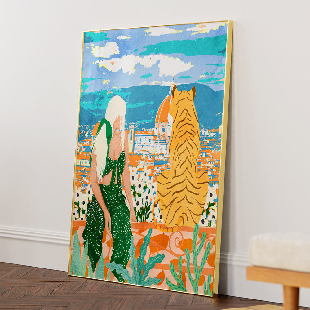 The Italian View Women Illustrations Wall Art - XS / Matte Paper / Rolled Art - Nook At You