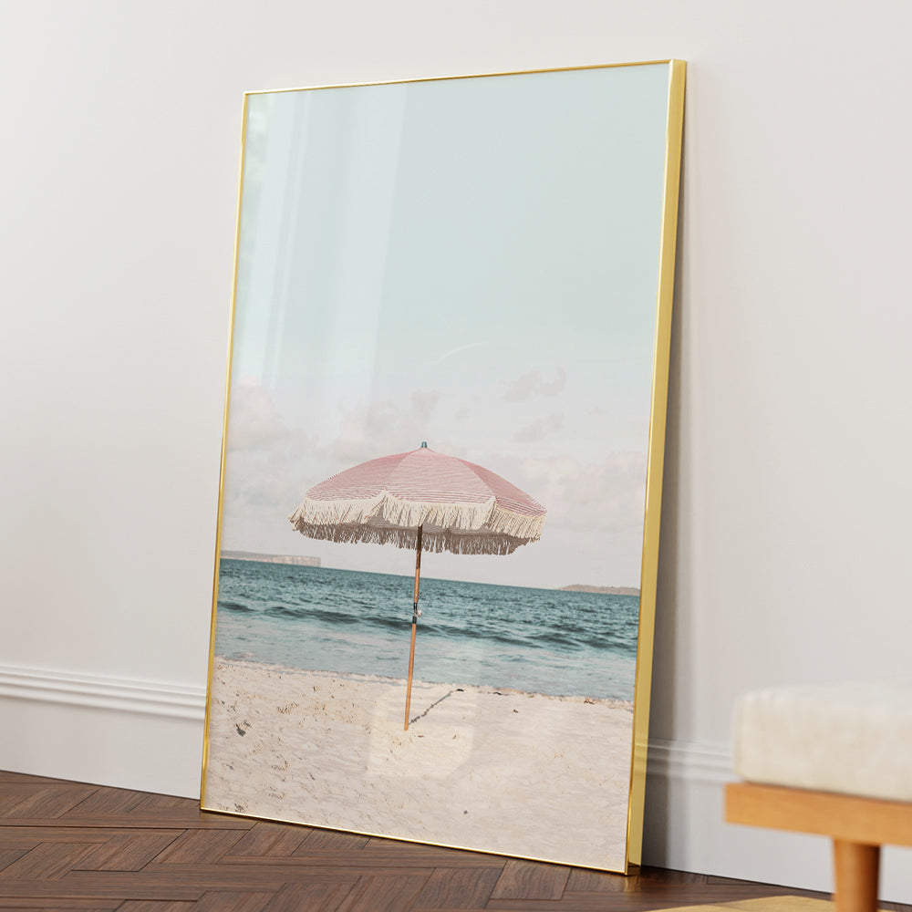 Pink Umbrella Landscape Art Print - XS / Matte Paper / Rolled Art - Nook At You