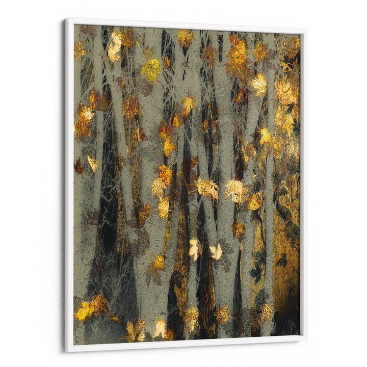 Gold Leaf Abstract Art-White Frame-Nook At You