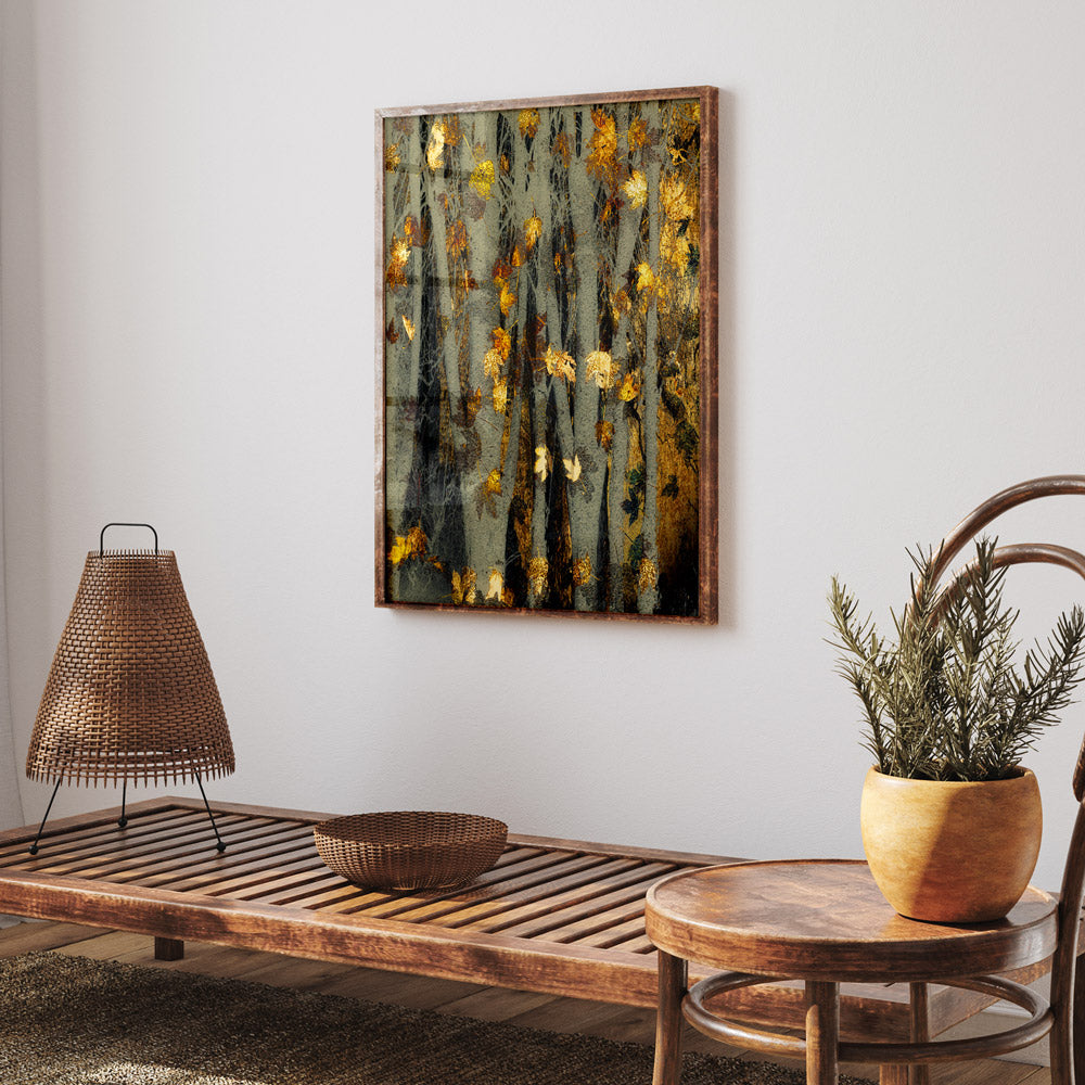 Gold Leaf Abstract Art-Rolled Art-Nook At You