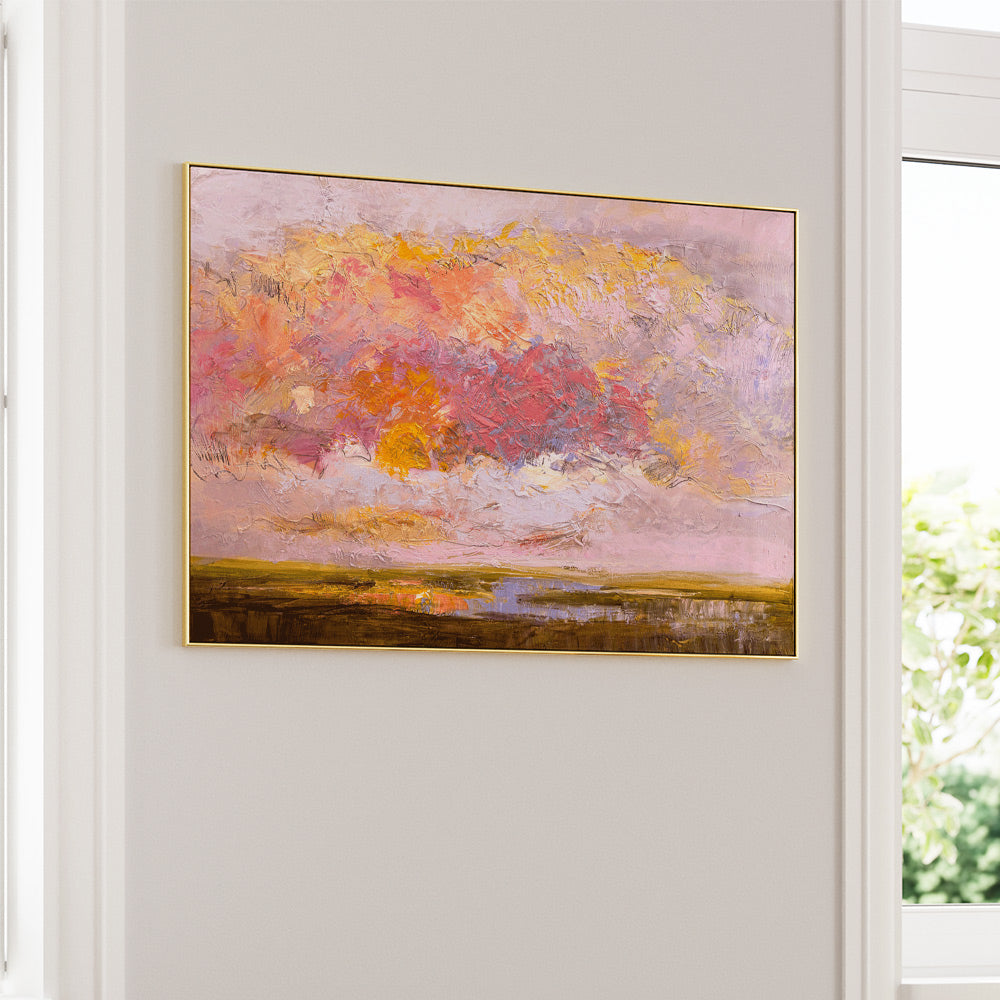 Vibrant Pink Horizon Canvas Print - XS / Matte Paper / Rolled Art - Nook At You