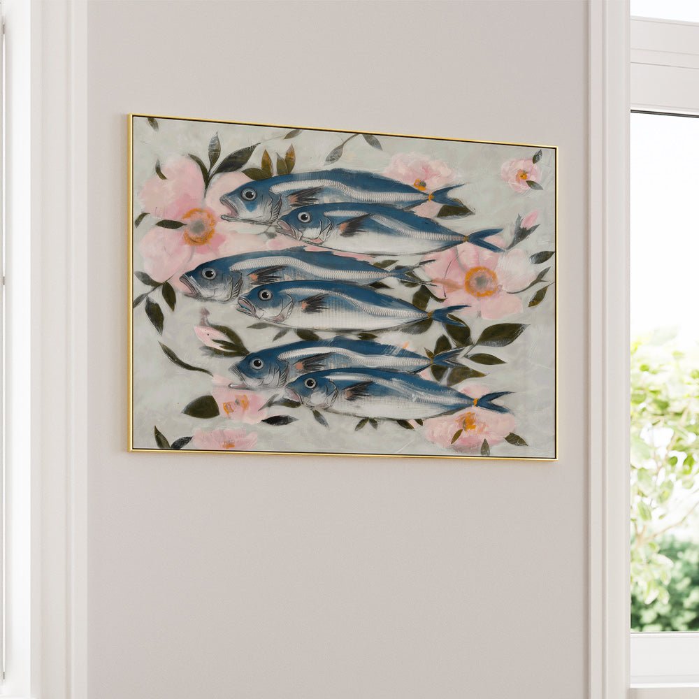 Sardines In Pink Wall Art Print - XS / Matte Paper / Rolled Art - Nook At You