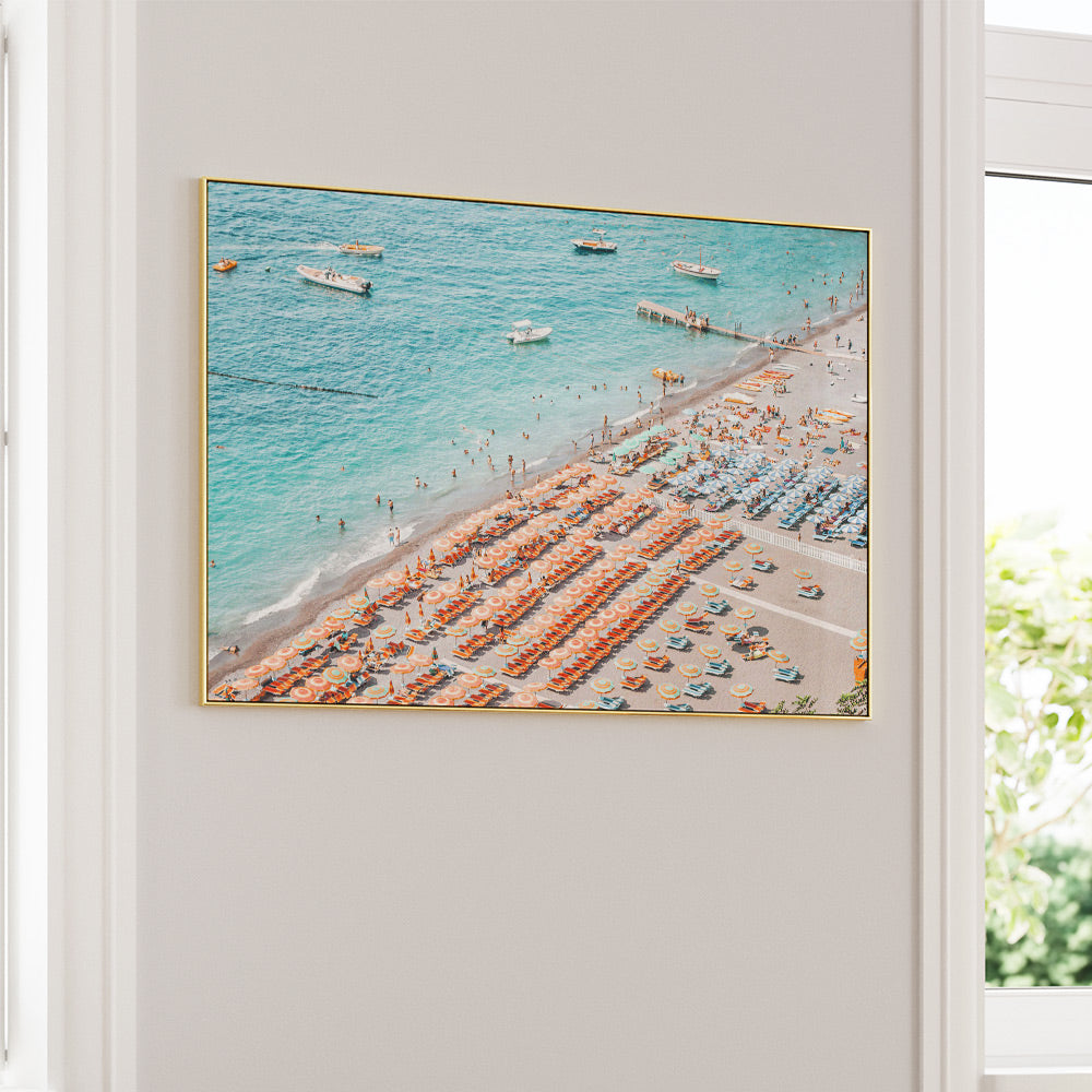 Positano Beach Landscape Wall Art (Horizontal) - XS / Matte Paper / Rolled Art - Nook At You