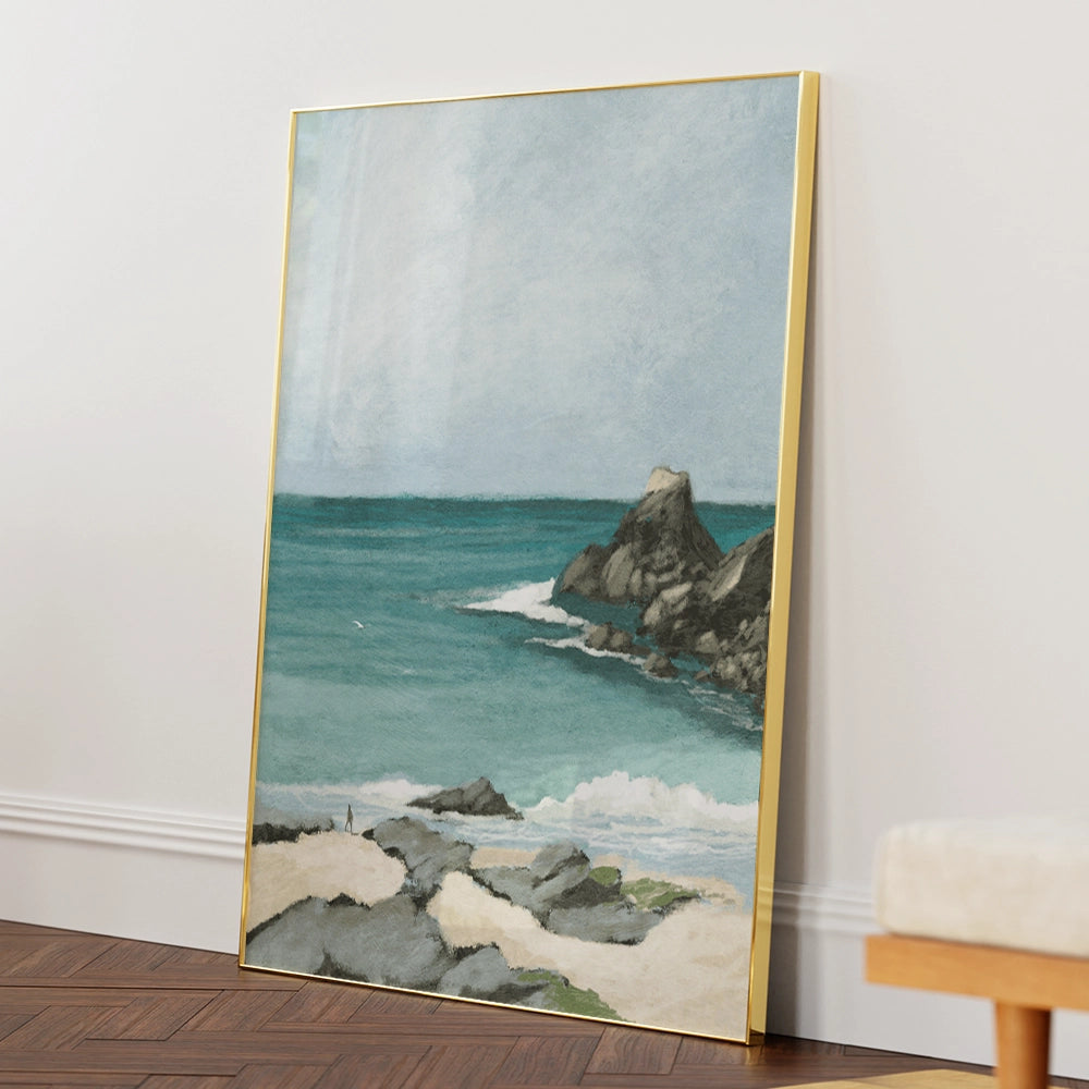 Trevone Bay Portrait Canvas Landscape Paintings - XS / Matte Paper / Rolled Art - Nook At You