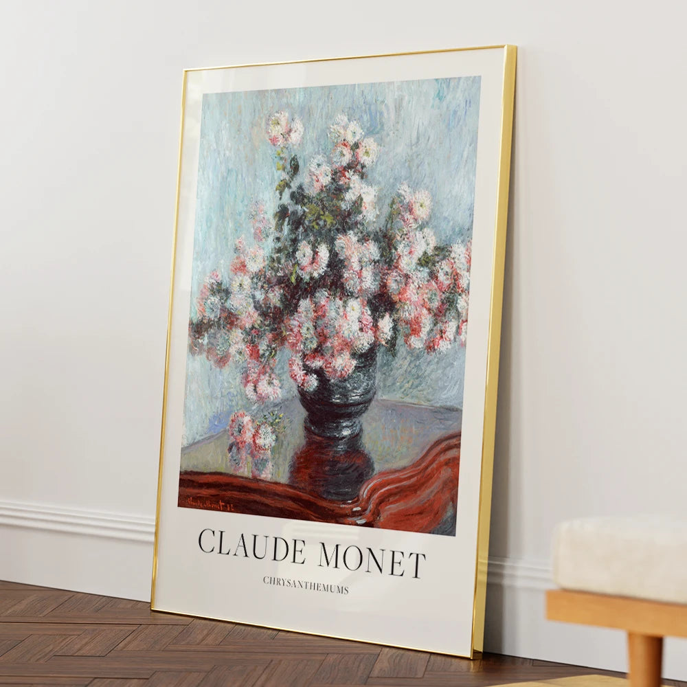 Claude Monet - Chrysanthemums Living Room Exhibition Wall Art - XS / Matte Paper / Rolled Art - Nook At You