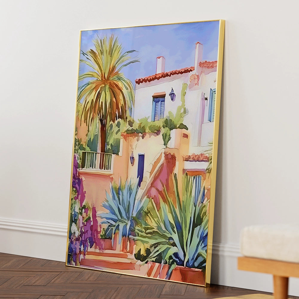 The Quiet Villa Canvas Landscape Painting - XS / Matte Paper / Rolled Art - Nook At You