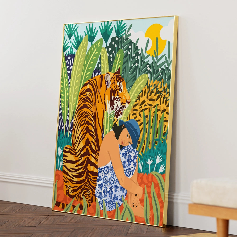 Awaken the Tiger Within Aesthetic Boho Painting - XS / Matte Paper / Rolled Art - Nook At You