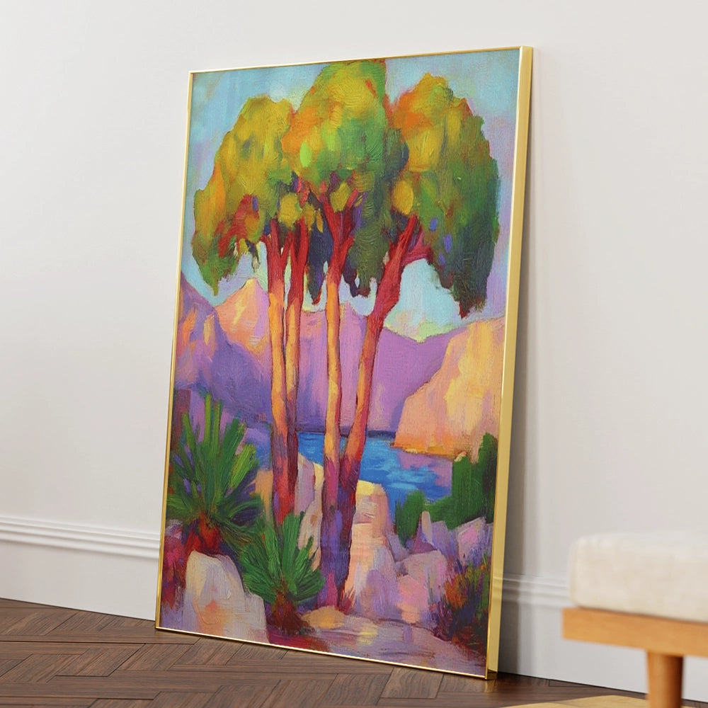 Three Trees By the Sea Landscape Wall Decor - XS / Matte Paper / Rolled Art - Nook At You