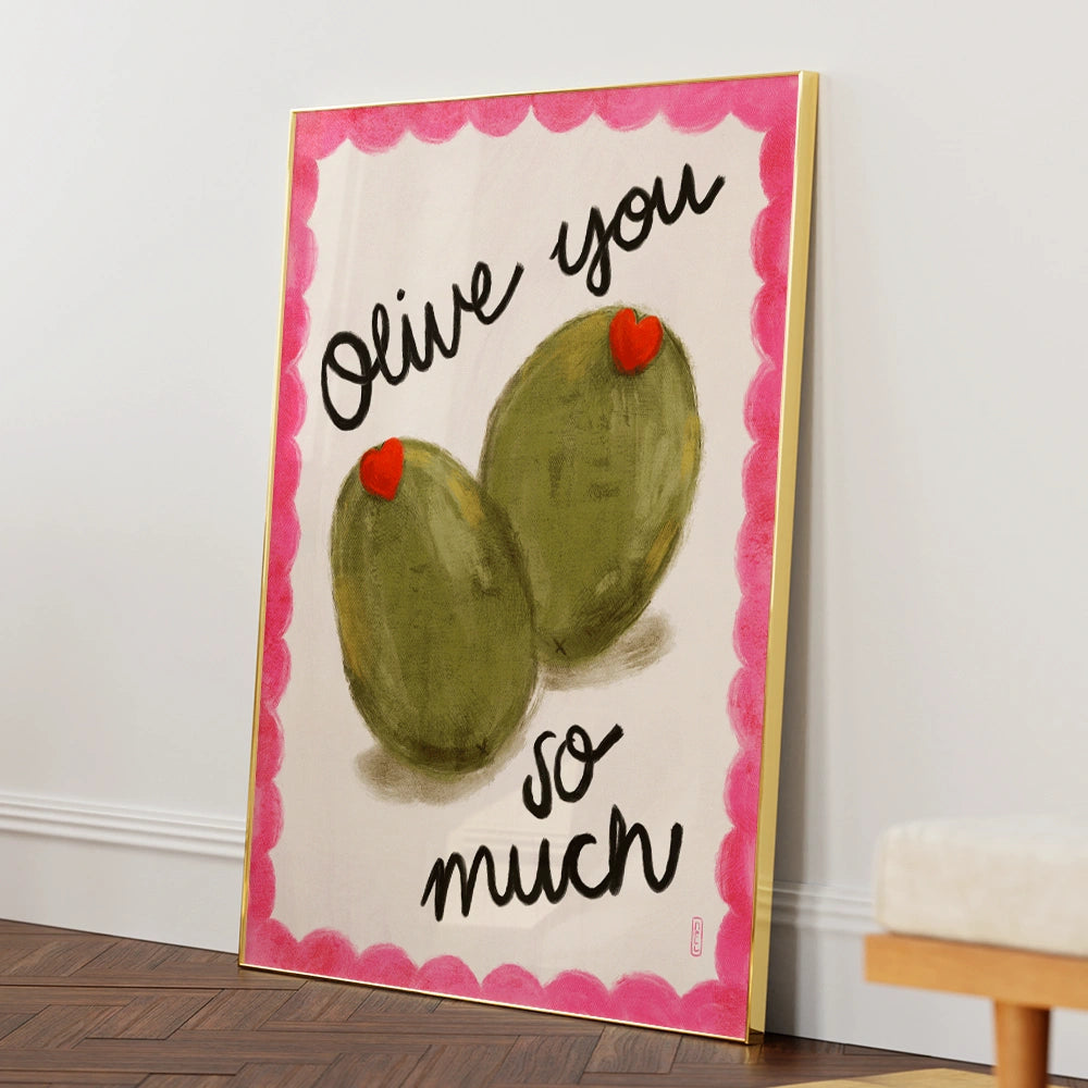 Olive You So Much Gourmet Wall Art Print - XS / Matte Paper / Rolled Art - Nook At You