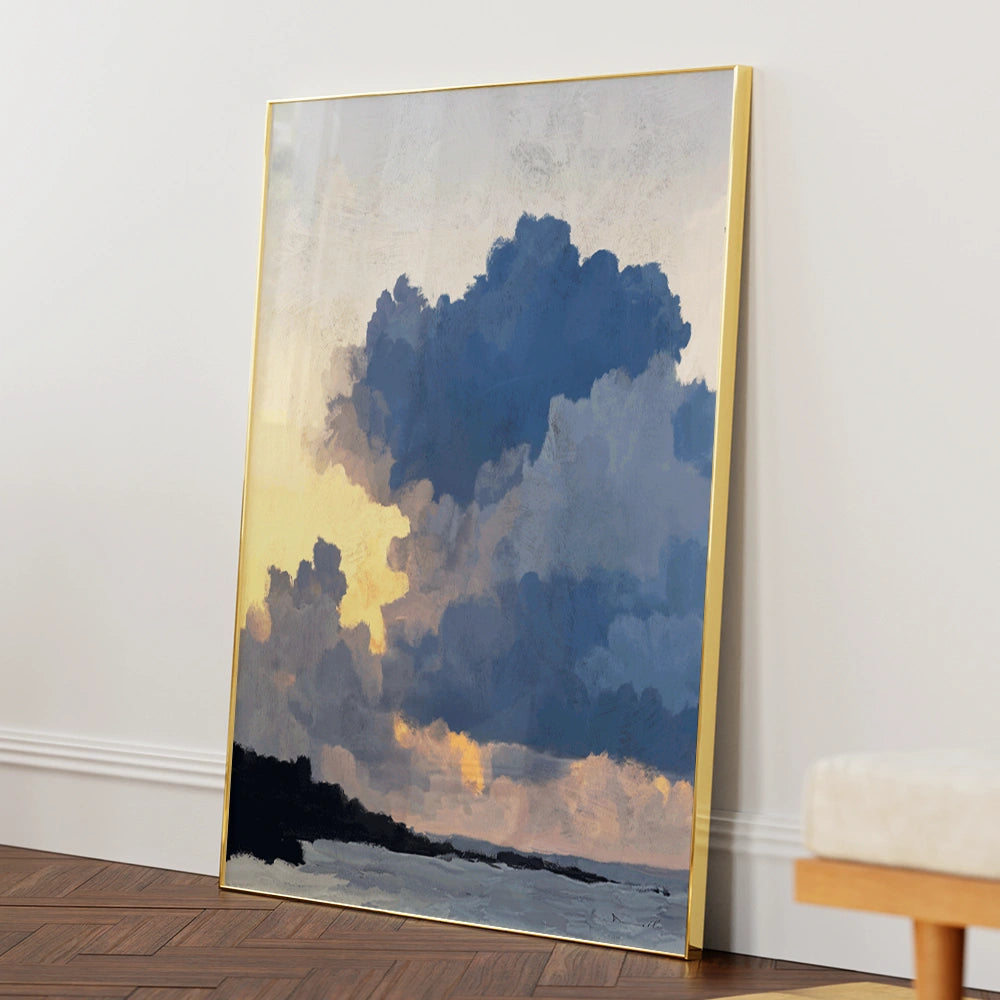 Porthmeor Sunset Landscape Painting - XS / Matte Paper / Rolled Art - Nook At You