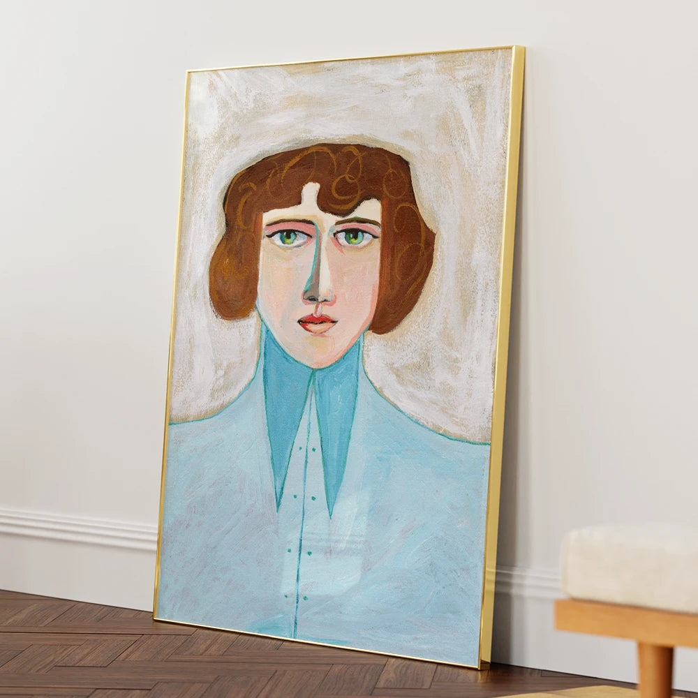 Serene Woman Portrait Canvas Painting - XS / Matte Paper / Rolled Art - Nook At You