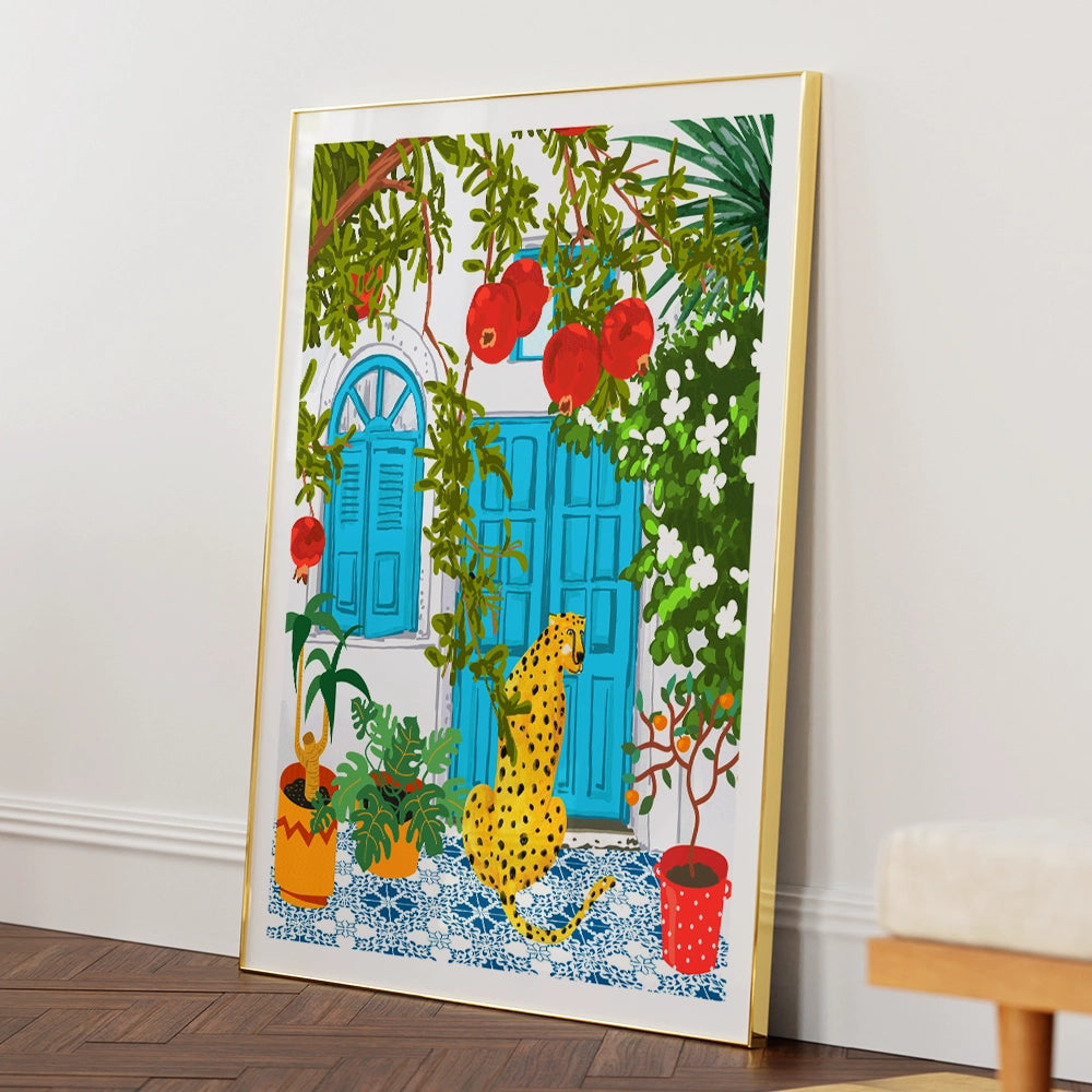 Cheetah Villa Tropical Wall Art - XS / Matte Paper / Rolled Art - Nook At You