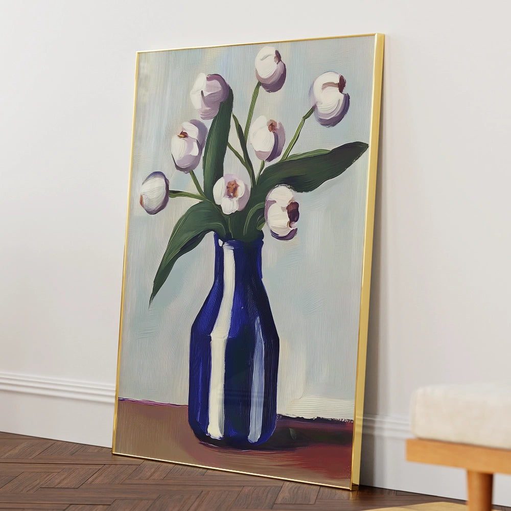 White Tulips Botanical Art Poster - XS / Matte Paper / Rolled Art - Nook At You
