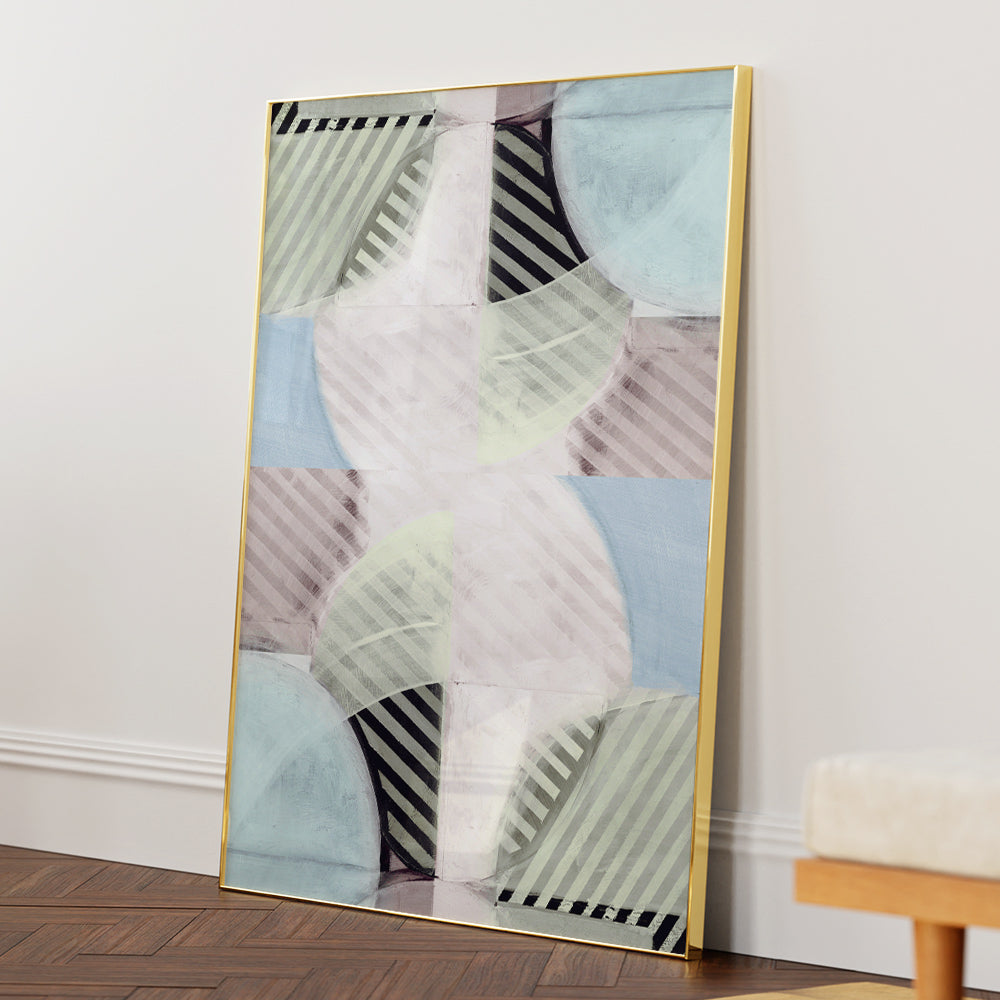 Abstract Misty Stripes 1 Wall Art Poster - XS / Matte Paper / Rolled Art - Nook At You