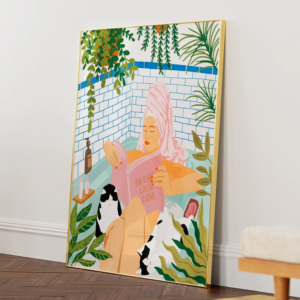 Spa Day At Home Boho Canvas Painting - XS / Matte Paper / Rolled Art - Nook At You