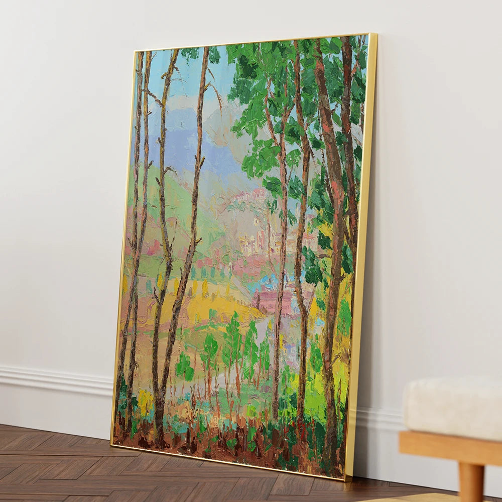 Scenic Valley Village Portrait Landscape Wall Art Poster - XS / Matte Paper / Rolled Art - Nook At You