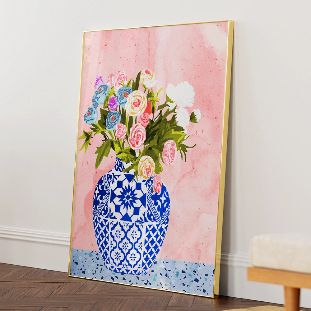 Ceramic Planter Botanical Canvas Painting - XS / Matte Paper / Rolled Art - Nook At You