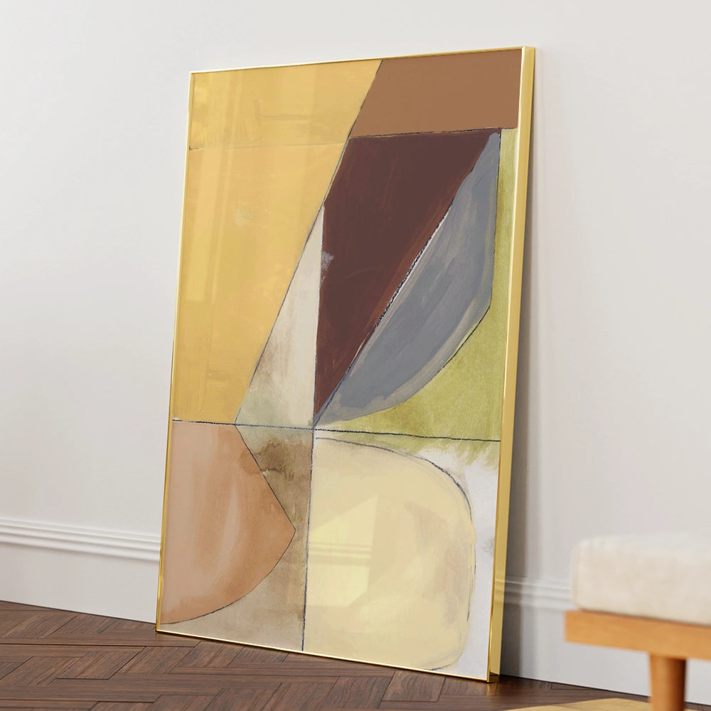 Warm Angles Modern Abstract Painting - XS / Matte Paper / Rolled Art - Nook At You