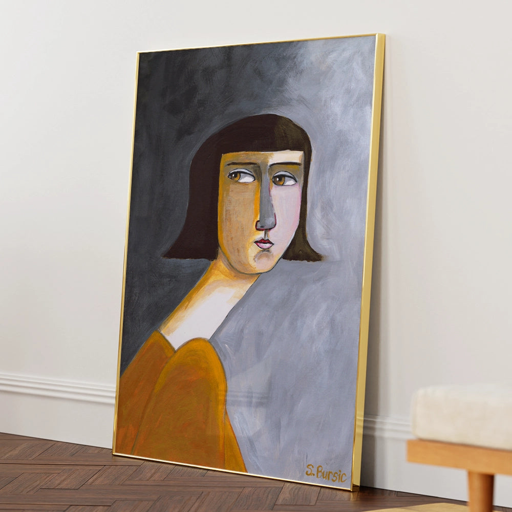 Brown Eyes Women Illustration Wall Art Print - XS / Matte Paper / Rolled Art - Nook At You