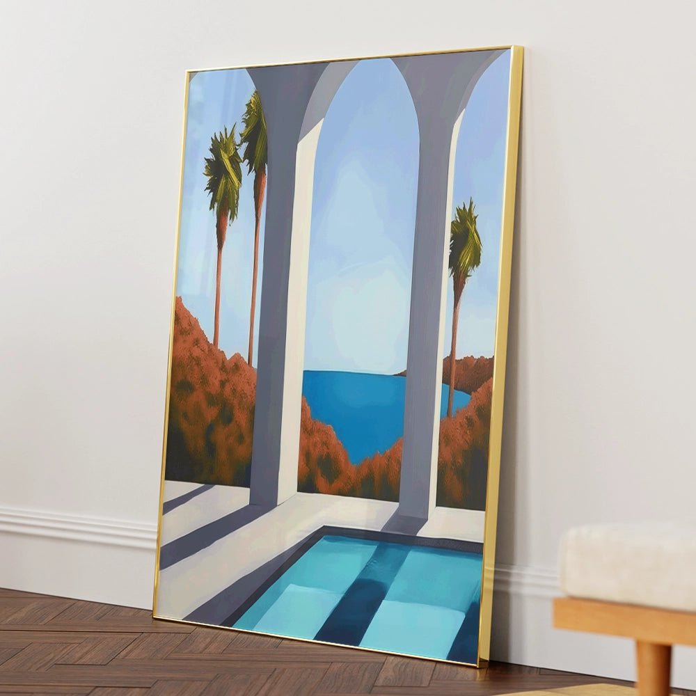 Landscape of Palm Trees Wall Art Painting - XS / Matte Paper / Rolled Art - Nook At You