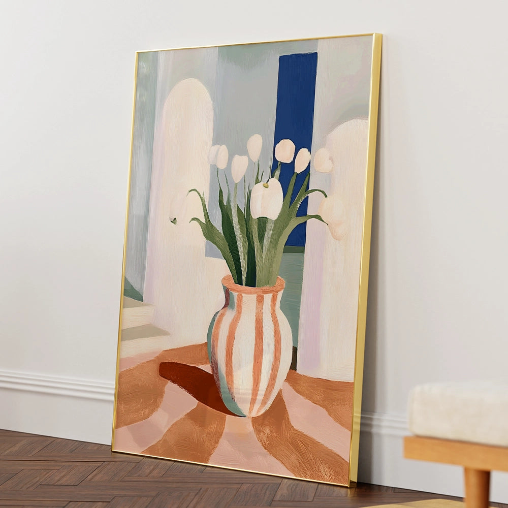 Tulips In a Vase Botanical Wall Art - XS / Matte Paper / Rolled Art - Nook At You