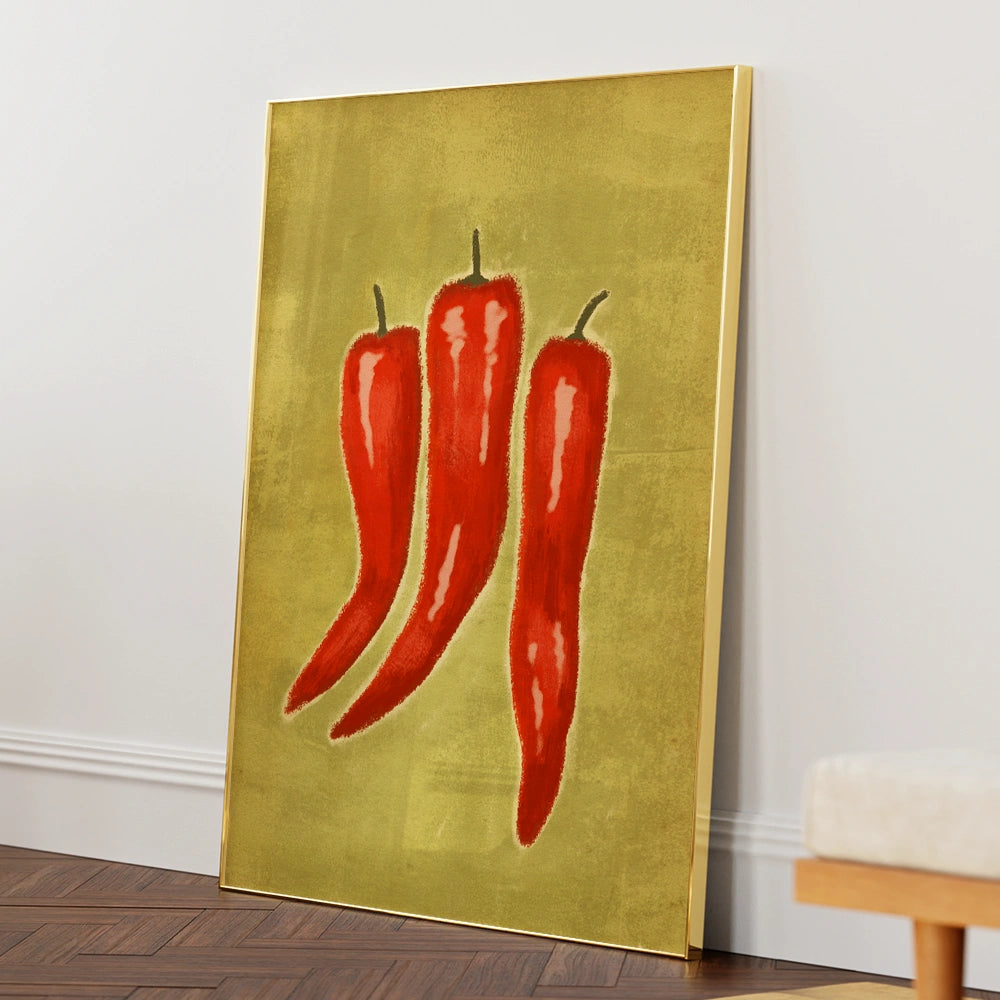 Hot Chili Trio Gourmet Wall Art Poster - XS / Matte Paper / Rolled Art - Nook At You