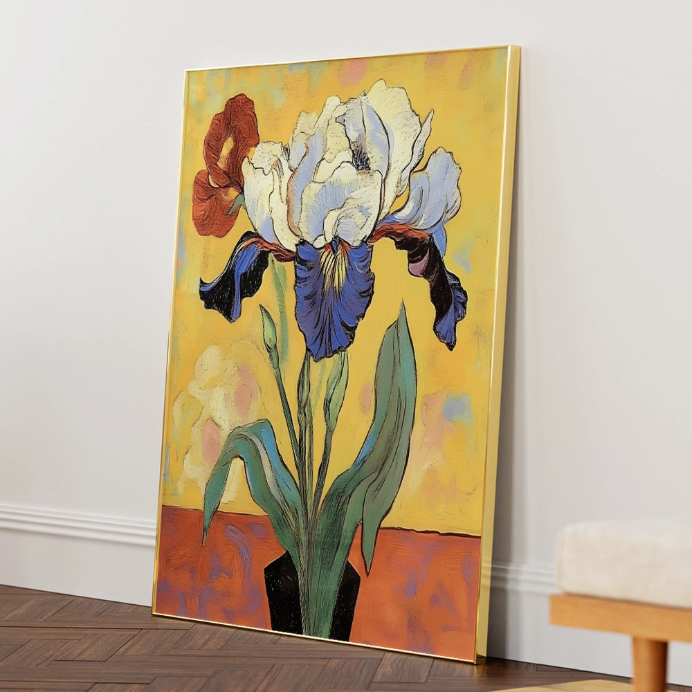 Iris In a Vase Botanical Wall Art Print - XS / Matte Paper / Rolled Art - Nook At You
