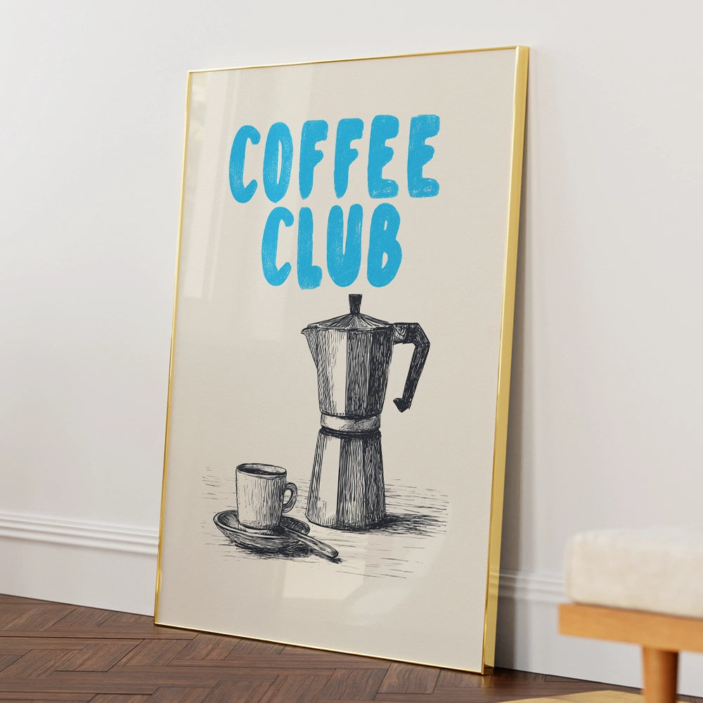 Coffee Club Dining Room Wall Art - XS / Matte Paper / Rolled Art - Nook At You