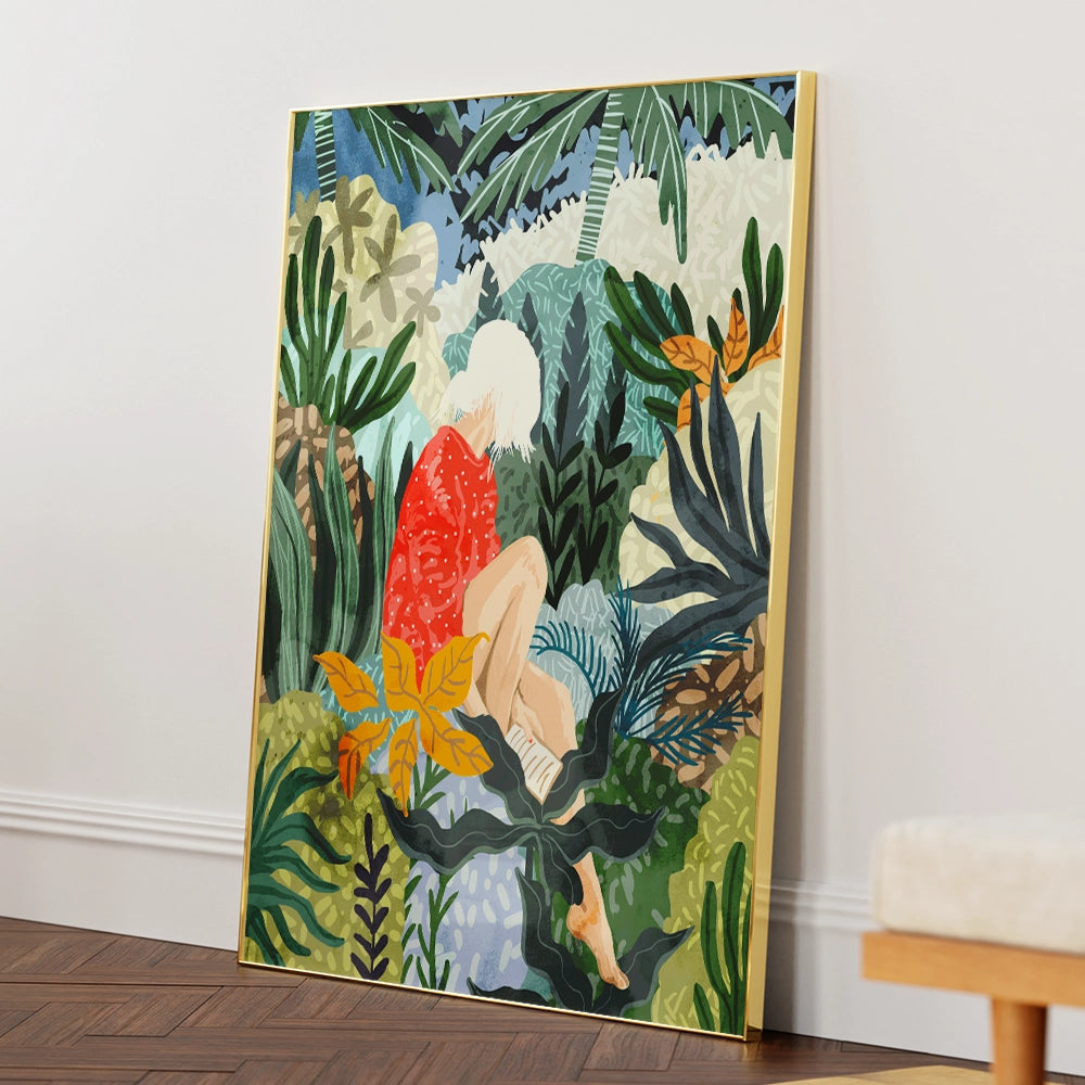 The Distracted Reader Boho Art Wall Painting - XS / Matte Paper / Rolled Art - Nook At You