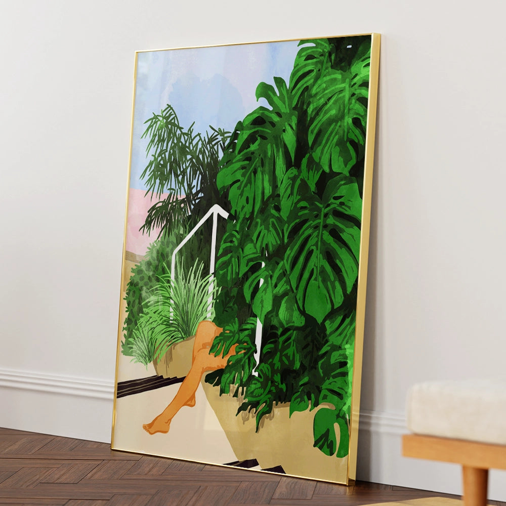 Hiding In Green Botanical Art Poster - XS / Matte Paper / Rolled Art - Nook At You