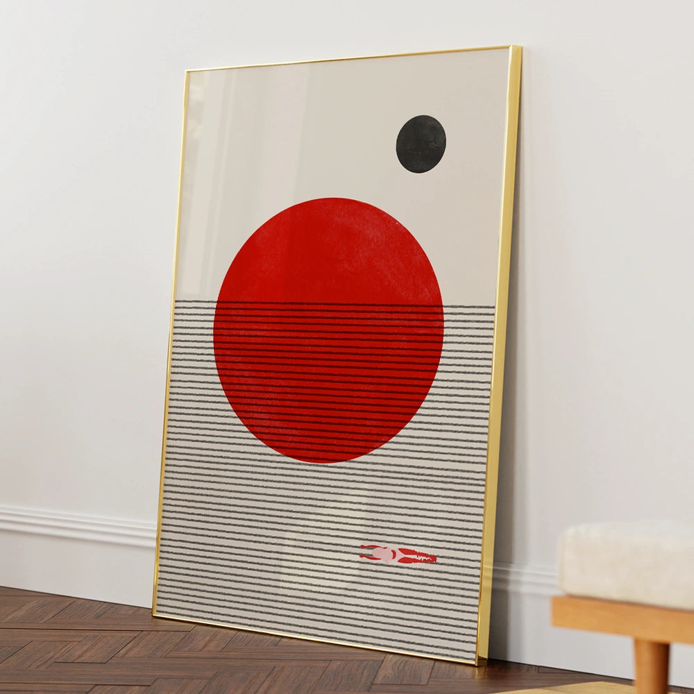 Floating Horizons Abstract Painting for Living Room - XS / Matte Paper / Rolled Art - Nook At You