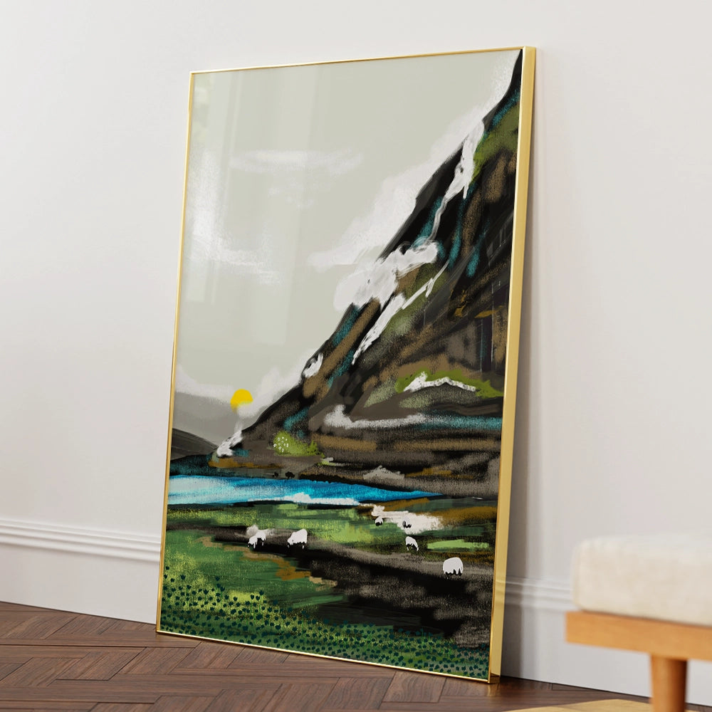 Graze Landscape Canvas Painting - XS / Matte Paper / Rolled Art - Nook At You