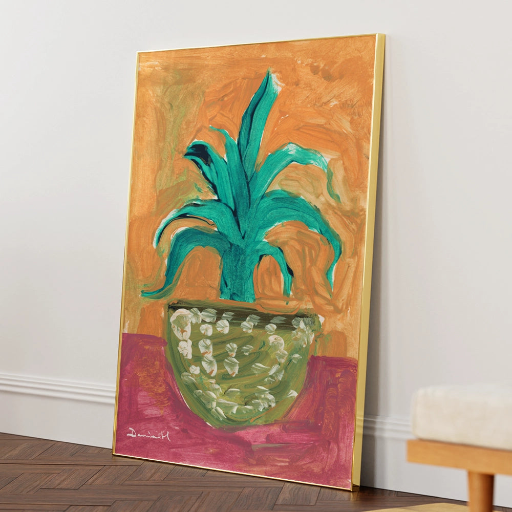 Cactus Vase Abstract Painting - XS / Matte Paper / Rolled Art - Nook At You