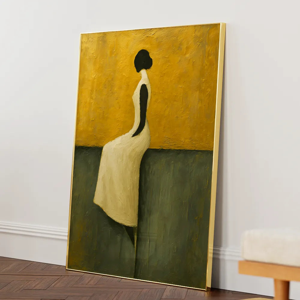 Elegant Woman Sitting Abstract Wall Art - XS / Matte Paper / Rolled Art - Nook At You
