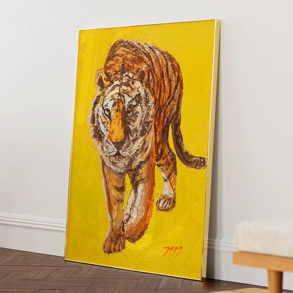 Intense Tiger Gaze Boho Wall Art For Living Room - XS / Matte Paper / Rolled Art - Nook At You