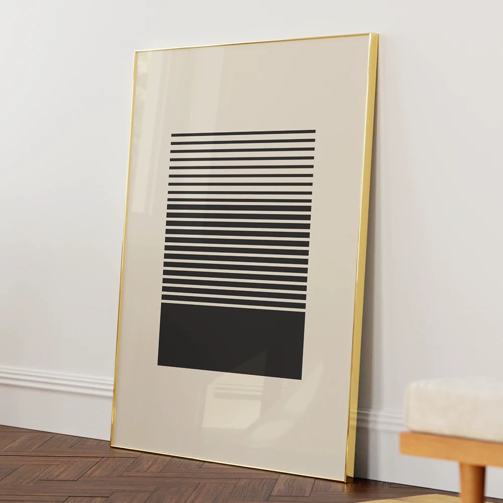 Geometric Black Rhythm Wall Art Painting - XS / Matte Paper / Rolled Art - Nook At You