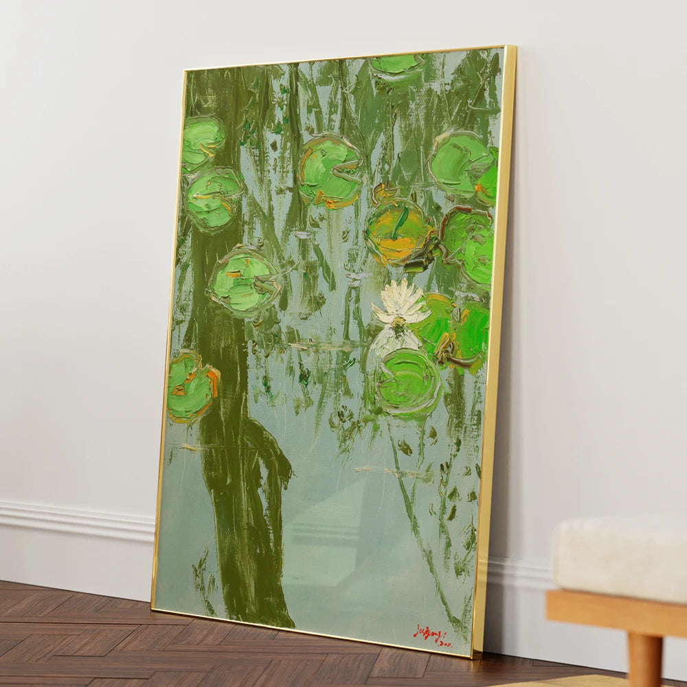 Serene Water Lilies Botanical Wall Art Print - XS / Matte Paper / Rolled Art - Nook At You
