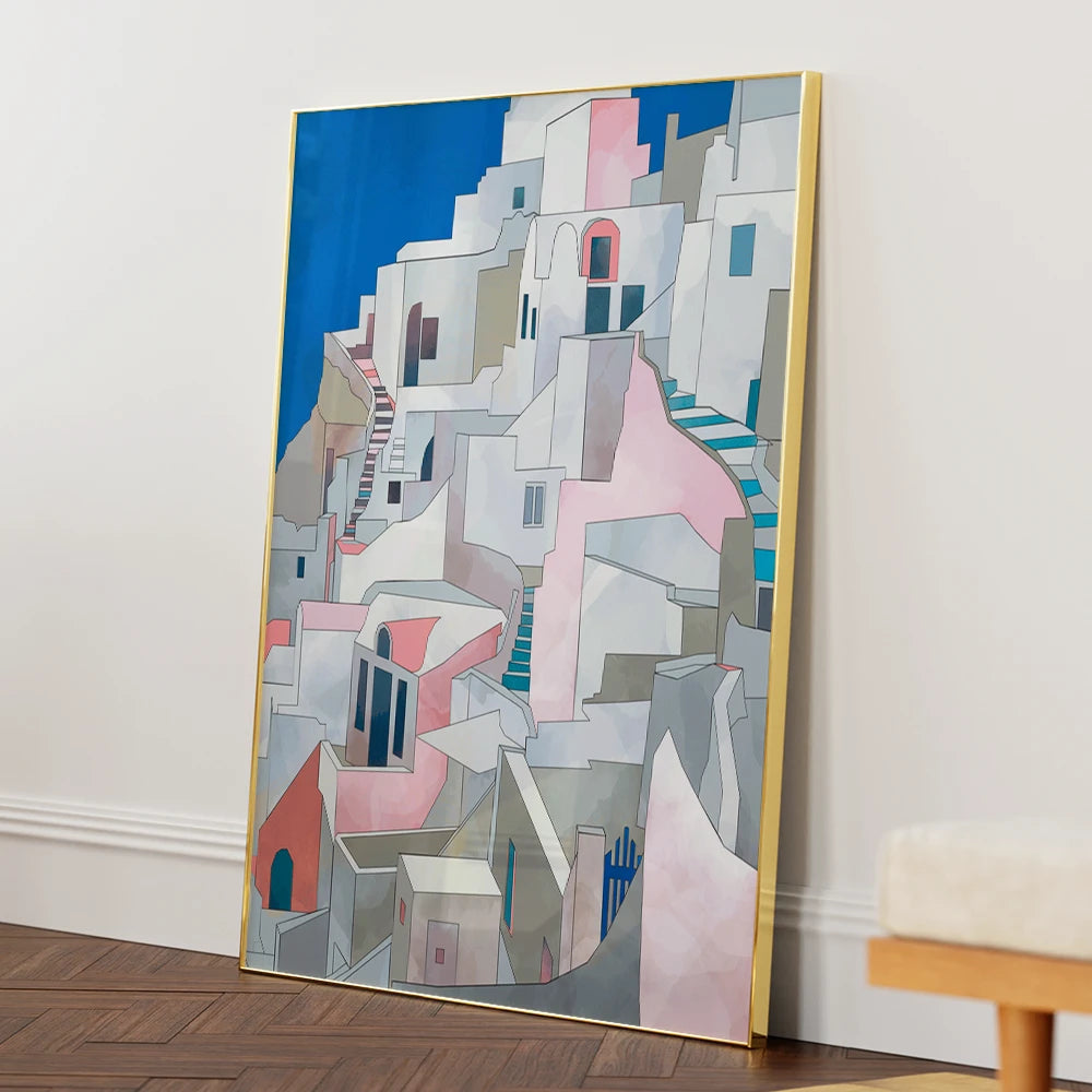 Santorini Modern Living Room Wall Art - XS / Matte Paper / Rolled Art - Nook At You