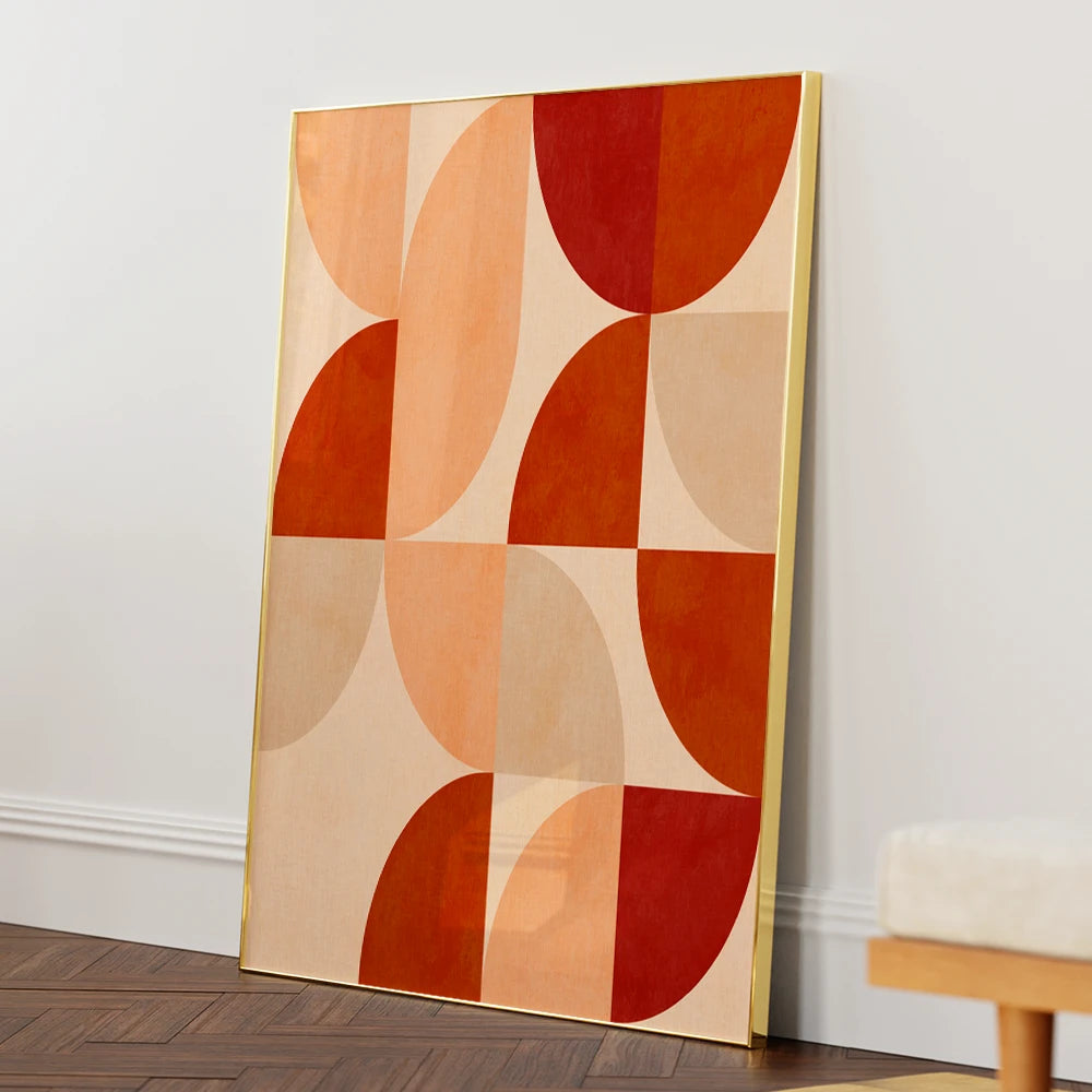 Autumn Mid Century Earthy Geometric Wall Art - XS / Matte Paper / Rolled Art - Nook At You
