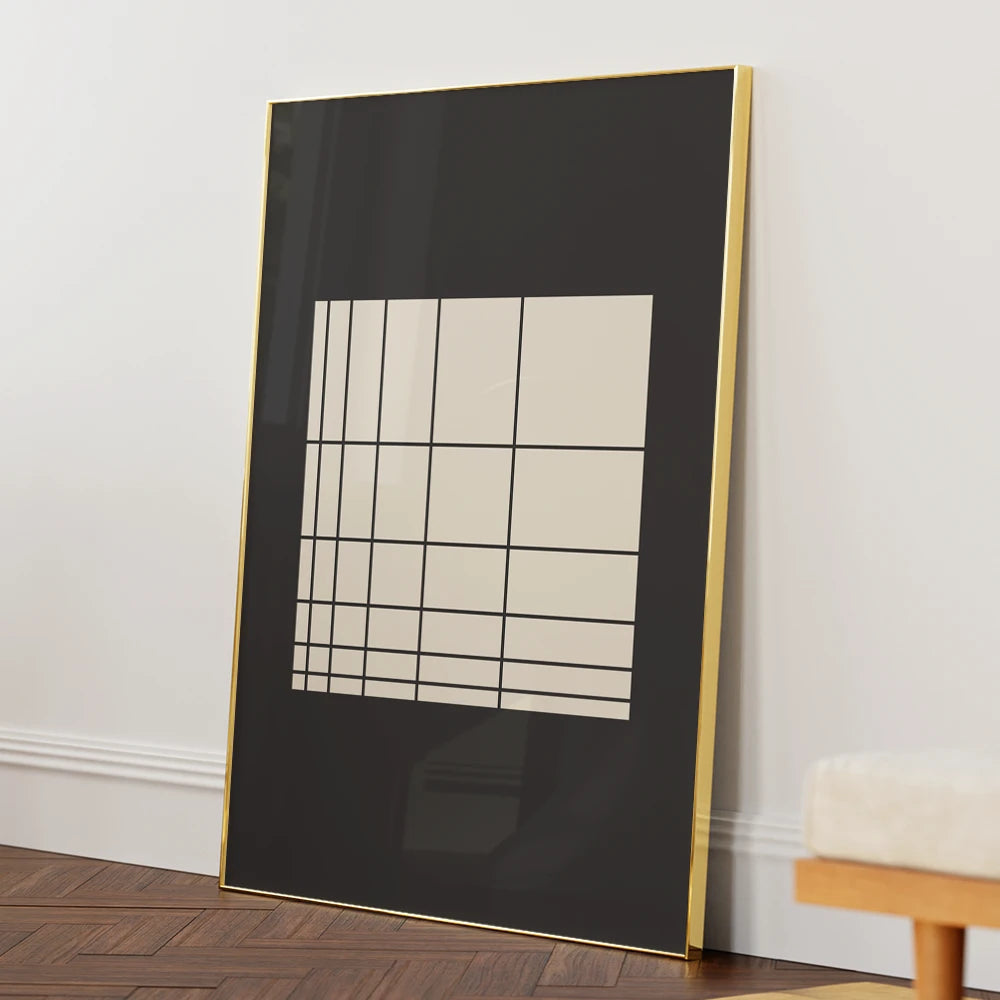 Modern Grid Abstraction Canvas Wall Art - XS / Matte Paper / Rolled Art - Nook At You