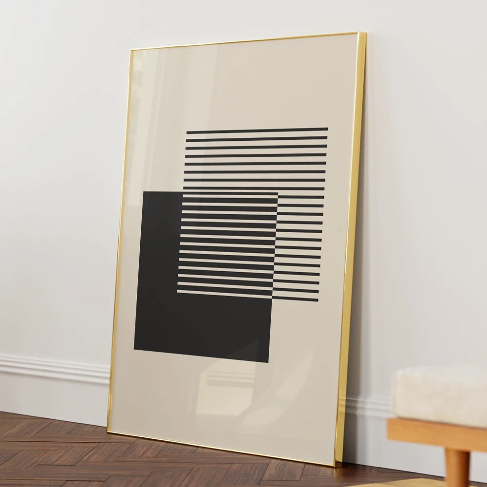 Layered Geometric Contrast Wall Art For Living Room - XS / Matte Paper / Rolled Art - Nook At You