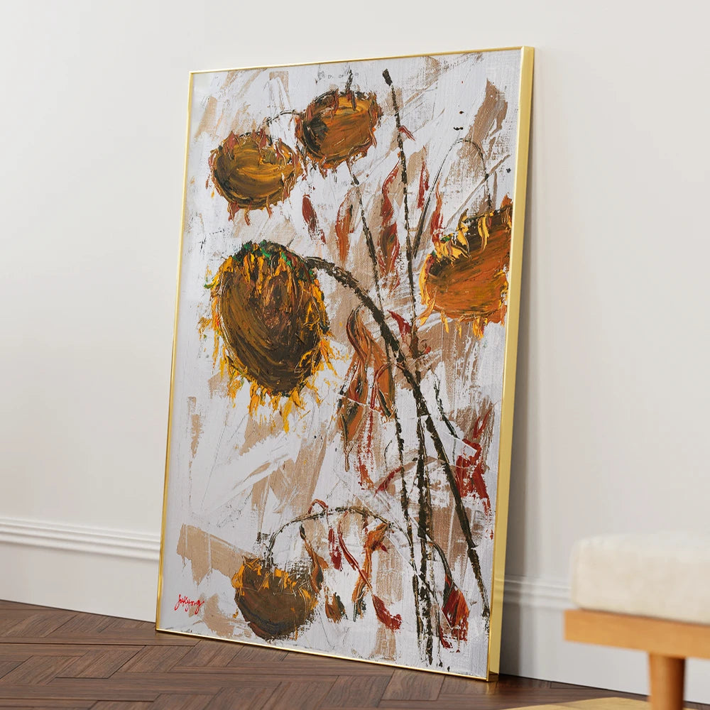Wilted Autumn Sunflowers Floral Wall Art Poster - XS / Matte Paper / Rolled Art - Nook At You