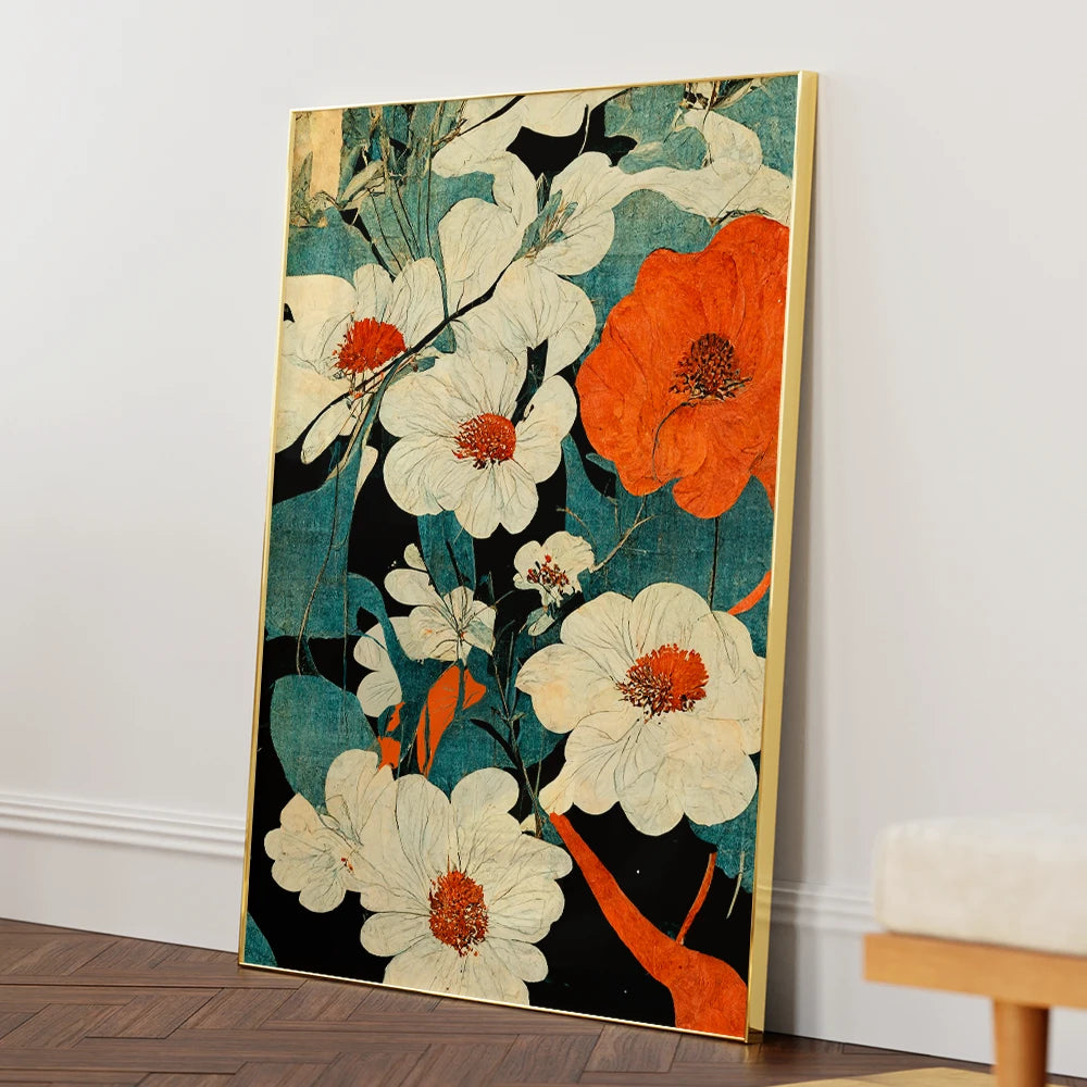 Floral Symphony Modern Botanical Print - XS / Matte Paper / Rolled Art - Nook At You