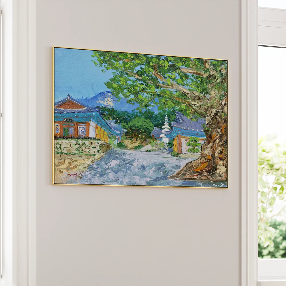 Korean Temple Mountain View Landscape Print - XS / Matte Paper / Rolled Art - Nook At You