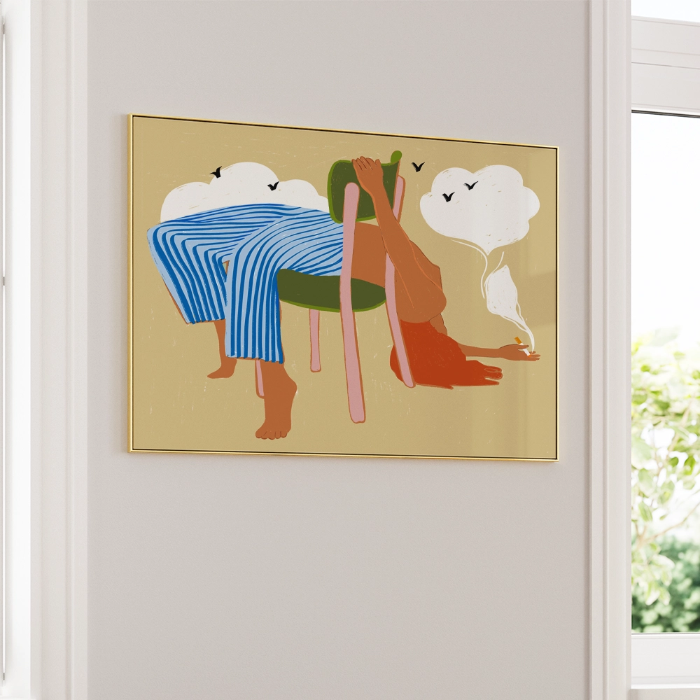 Smoking Up and Making Clouds Boho Canvas Print - XS / Matte Paper / Rolled Art - Nook At You